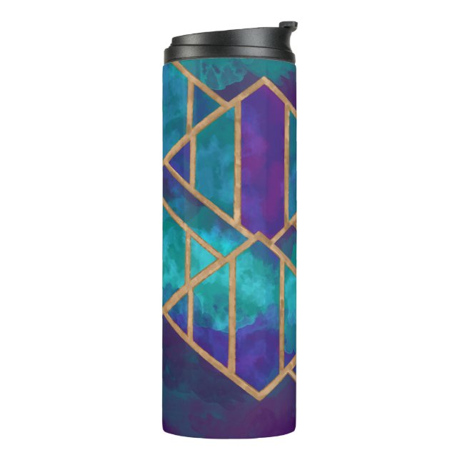 Painted Geometric Thermal Tumbler (Rotated Left)