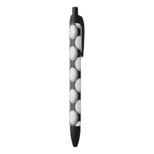 Painted Golf Ball Pattern Black Ink Pen