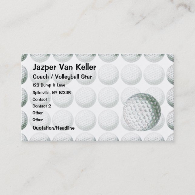 Painted Golf Ball Pattern Business Card (Front)