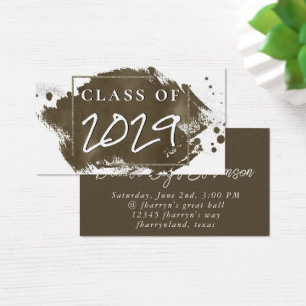 Painted Grad   Sepia Gold Graduation Announcement