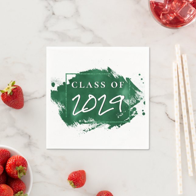 Painted Grad | Teal Splatter Brushstroke Party Napkin (Insitu)