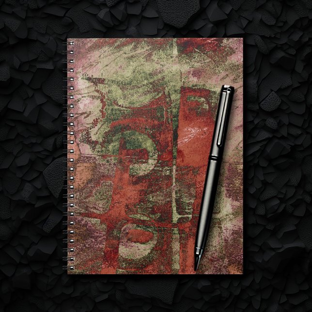 Painted Graffiti Grunge Autumn Red Green Rust Pink Notebook (Creator Uploaded)