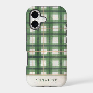 Painted Green Winter Plaid Pattern