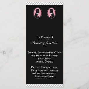 Painted Groom Silhouettes Gay Wedding Program Programme