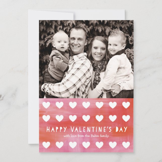 Painted Heart Cut-Out Valentines Day Photo Card (Front)