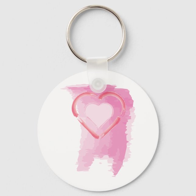 Painted Heart Key Ring (Front)
