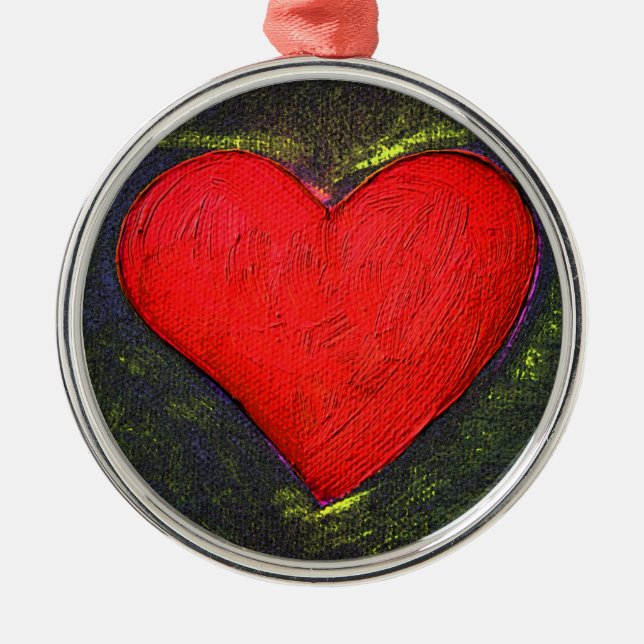 Painted Heart Metal Tree Decoration (Front)