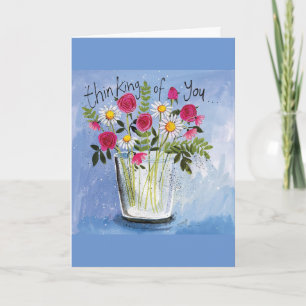 PAINTED HEART SENDS "THINKING OF YOU BIRTHDAY CARD