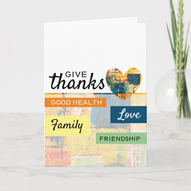 Painted Heart, Thanksgiving Card (Front)