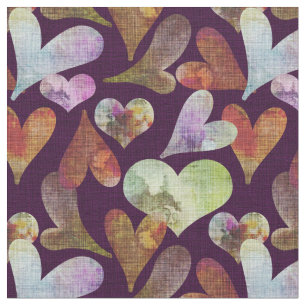 Painted Hearts Combed Cotton (56" width) Fabric