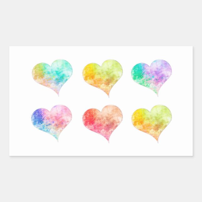 painted hearts stickers (Front)