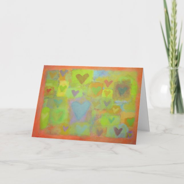 Painted Hearts - Valentine Holiday Card (Front)
