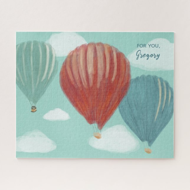 Painted Hot Air Balloons Personalised Jigsaw Puzzle (Horizontal)