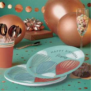 Painted Hot Air Balloons Personalized Paper Plate