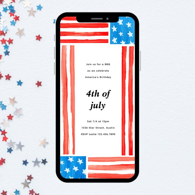 Painted Independence 4th of July Party Invitation (Creator Uploaded)