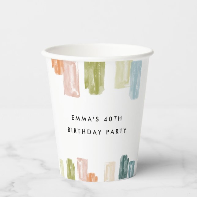 Painted Jewels Watercolor Personalised Paper Cups (Front)