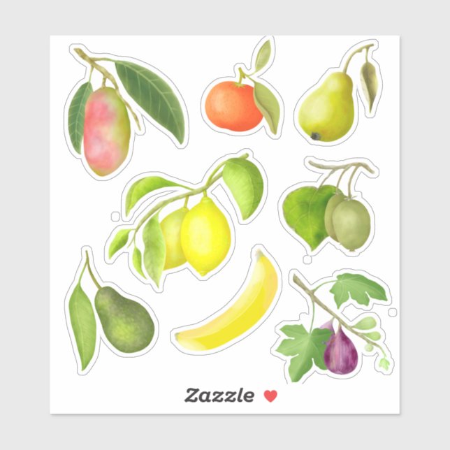Painted Juicy Fruits Scrapbook Stationery  (Sheet)