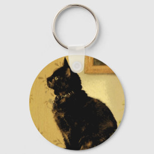 Painted Kitty Key Ring