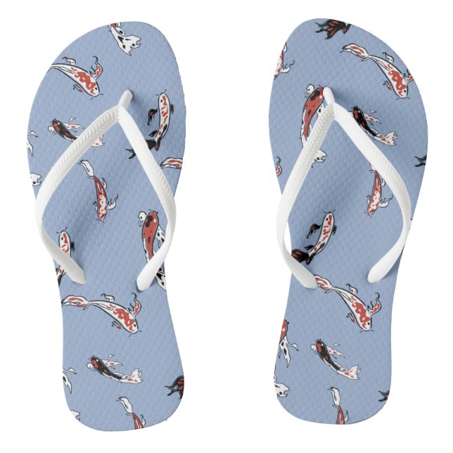 Painted Koi Swimming in Pond Jandals (Footbed)