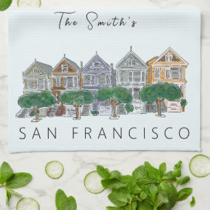 Painted Ladies San Francisco Tea Towel