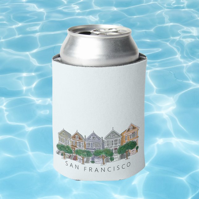 Painted Ladies San Francisco Wedding Can Cooler (Creator Uploaded)