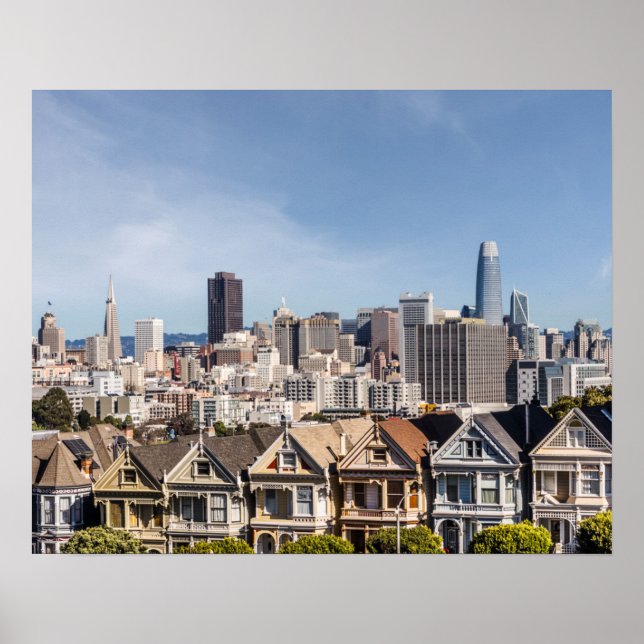 Painted Ladies Victorian Homes in San Francisco Poster (Front)