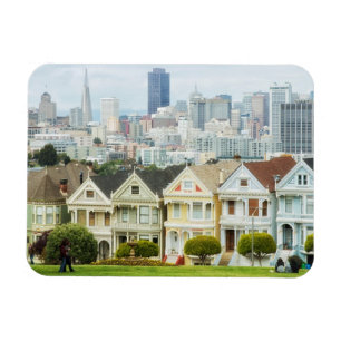 Painted Ladies, Victorian houses and skyline Magnet