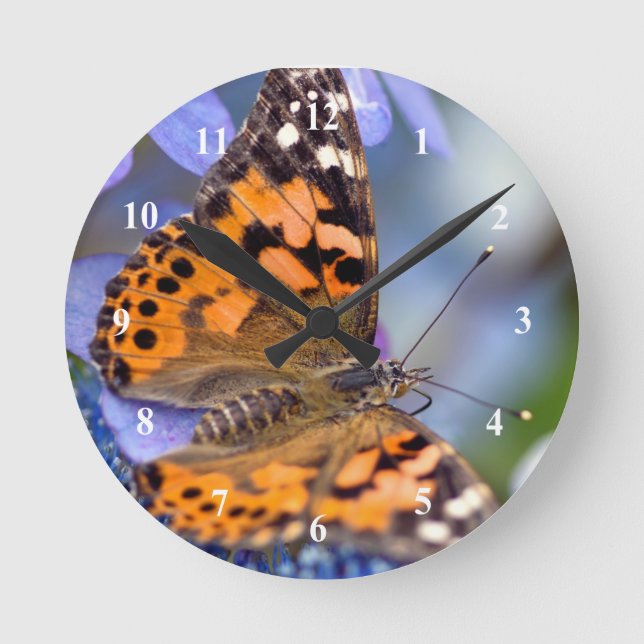 Painted Lady Butterfly Acrylic wall clock (Front)