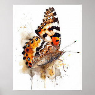 Painted Lady Butterfly Art Print Poster