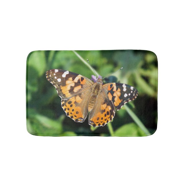 Painted Lady Butterfly Bath Mat (Front)