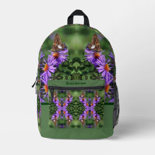 Painted Lady Butterfly On Flower Personalised Printed Backpack