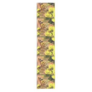 Painted Lady Butterfly on Myrtle Spurge  Short Table Runner