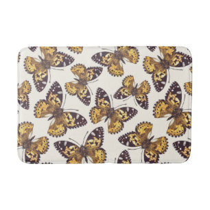 Painted lady butterfly pattern bath mat