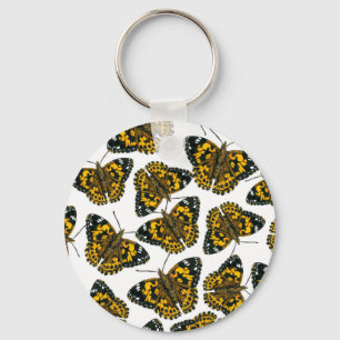 Painted lady butterfly pattern key ring