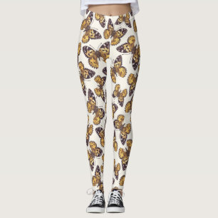 Painted lady butterfly pattern leggings