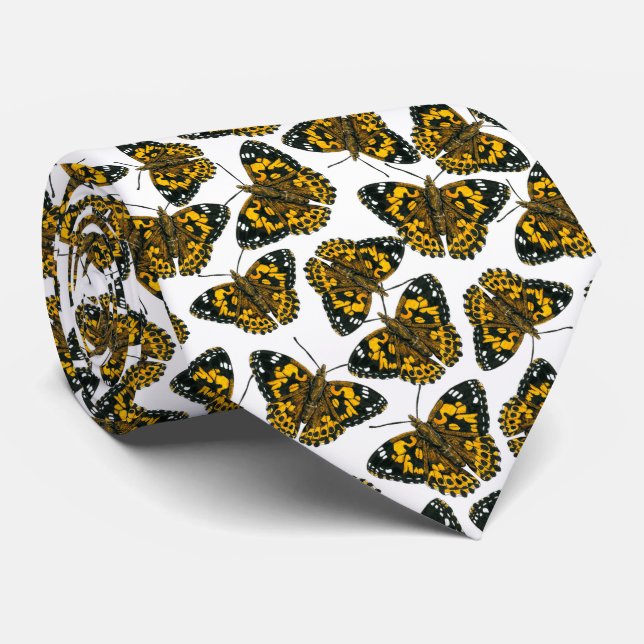Painted lady butterfly pattern tie (Rolled)