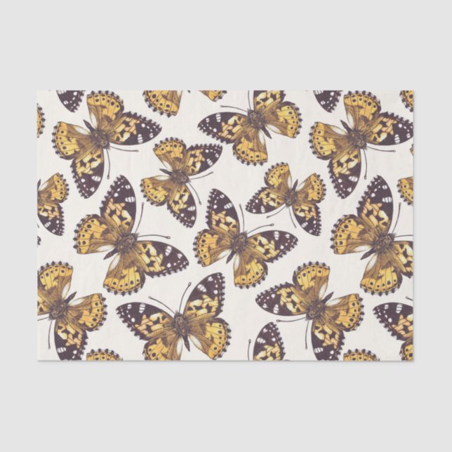 Painted lady butterfly pattern tissue paper (Front)
