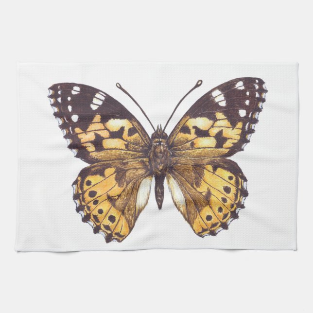 Painted lady butterfly tea towel (Horizontal)