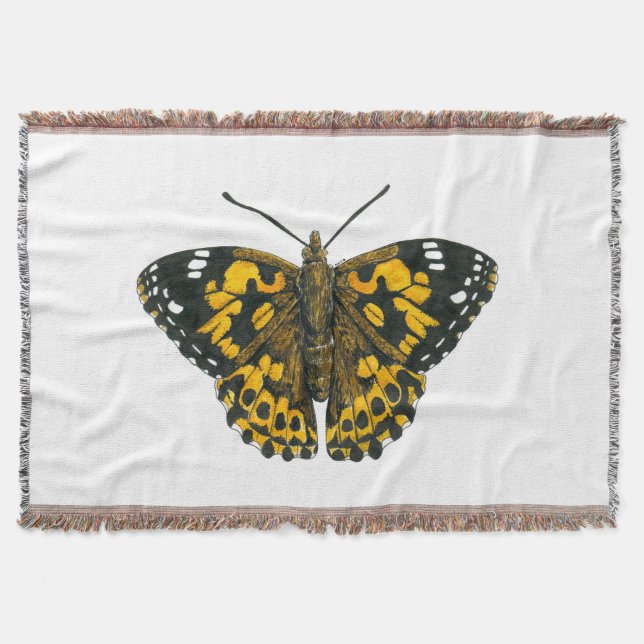 Painted lady butterfly throw blanket (Front)