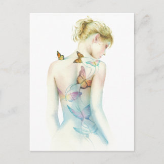 "Painted Lady" Tattoo fantasy Postcard