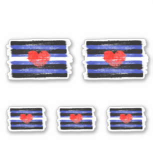 PAINTED LEATHER PRIDE FLAG and SYMBOL