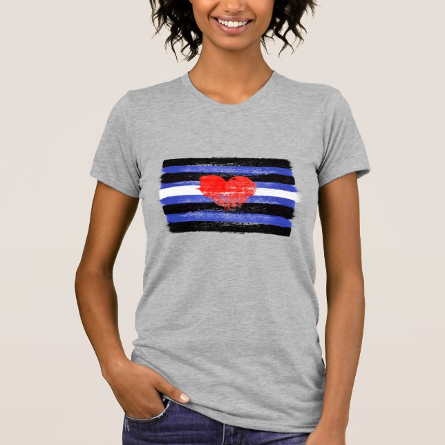 PAINTED LEATHER PRIDE FLAG and SYMBOL T-Shirt (Front)