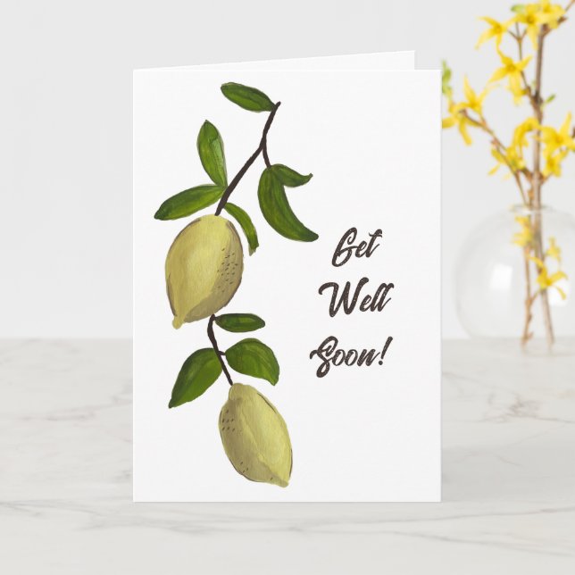 Painted Lemons Get Well Soon Card (Yellow Flower)