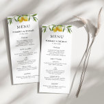 Painted lemons greenery foliage wedding menu<br><div class="desc">lovely watercolor lemons with greenery foliage. You can personalise the text and colours.</div>