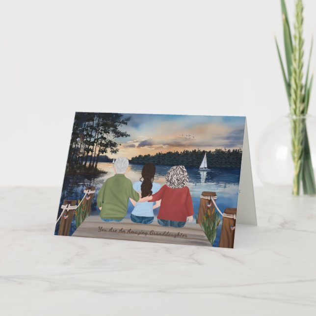 Painted Letters From Home, Granddaughter Bootcamp Card (Front)