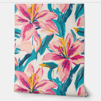 Painted Lilies Brush Bloom Extravaganza  Wallpaper