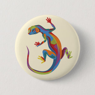 Painted Lizard 6 Cm Round Badge