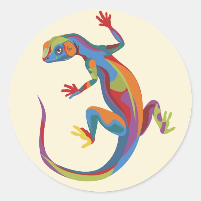 Painted Lizard Classic Round Sticker (Front)