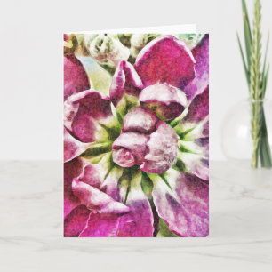 Painted Magenta Flower Art Blank Note Card