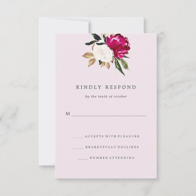 Painted Magnolia | Wedding Response Blush Pink (Front)